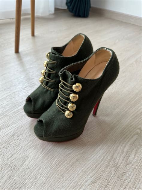 christian louboutin flannel booties.